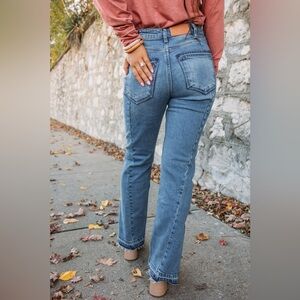 DEAR JOHN JODI DENIM - SPEECHLESS Super High Waist Split Hem Flare Denim Jeans